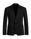 Tonello Man Blazer Black Size 38 Virgin Wool, Elastane In Black
