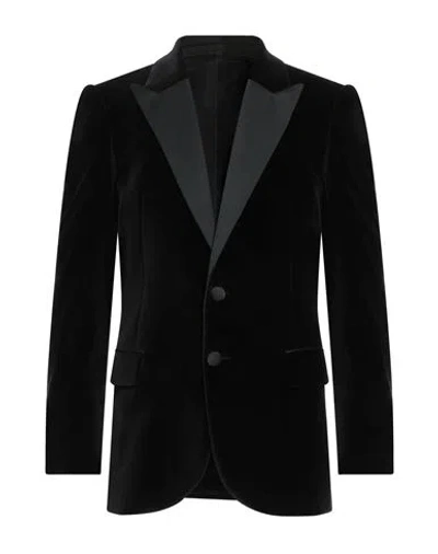 Tonello Man Blazer Black Size 38 Cotton, Viscose, Elastane, Polyester