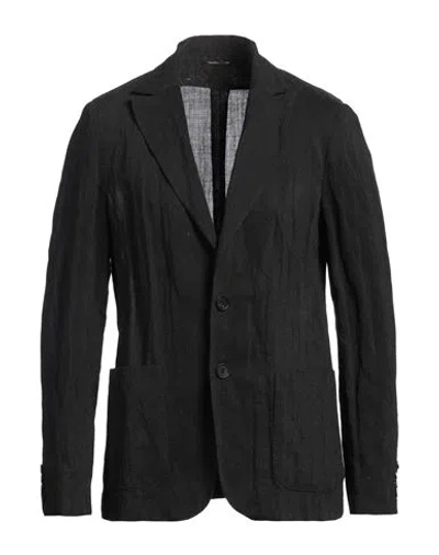 Tonello Man Blazer Black Size 40 Virgin Wool, Metal
