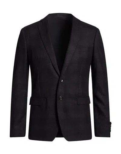 Tonello Man Blazer Charcoal Size 38 Virgin Wool In Black