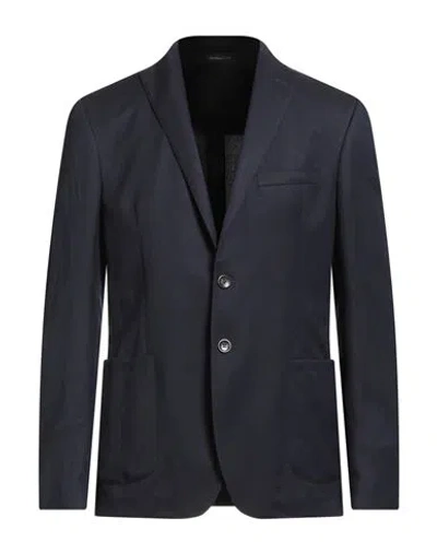 Tonello Man Blazer Midnight Blue Size 42 Virgin Wool, Linen