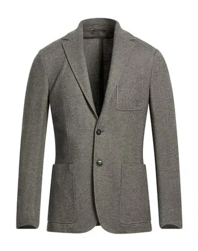 Tonello Man Blazer Navy Size 42 Linen, Cotton, Polyester In Gray