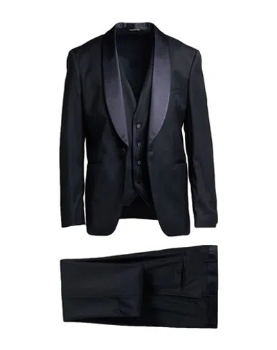 Tonello Man Suit Black Size 42 Virgin Wool, Elastane