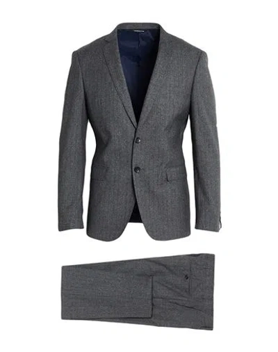 Tonello Man Suit Charcoal Size 38 Virgin Wool, Cotton In Grey