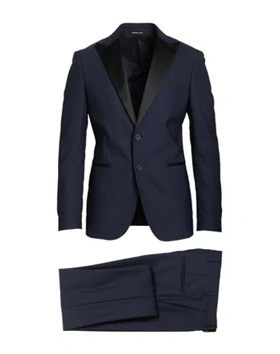 Tonello Man Suit Navy Size 40 Virgin Wool, Elastane