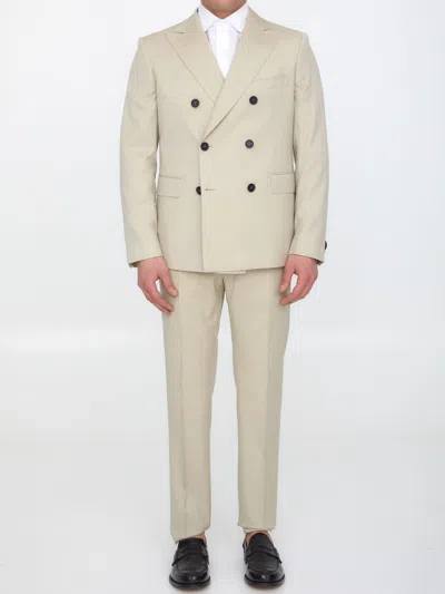 Tonello Sand-colored Wool Two-piece Suit In Neutral