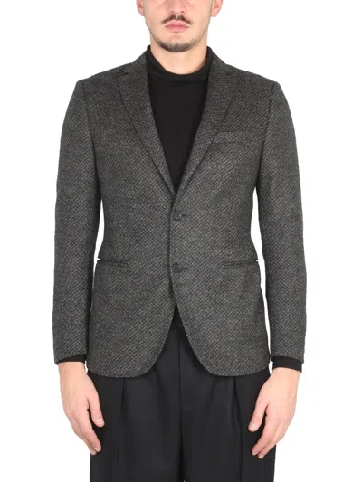Tonello Single-breasted Jacket With Notched Lapels In Gray