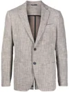 Tonello Textured Single-breasted Blazer In Neutrals