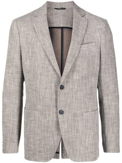 Tonello Textured Single-breasted Blazer In Neutrals