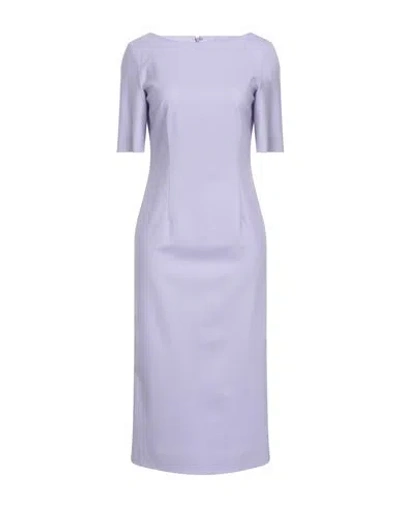 Tonello Woman Midi Dress Lilac Size 6 Wool, Elastane In Purple