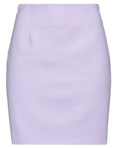 Tonello Woman Mini Skirt Lilac Size 6 Virgin Wool, Elastane In Purple