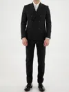 Tonello Double-breasted Wool Suit Set In Black