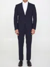 Tonello Black Wool Two-piece Suit In Blue