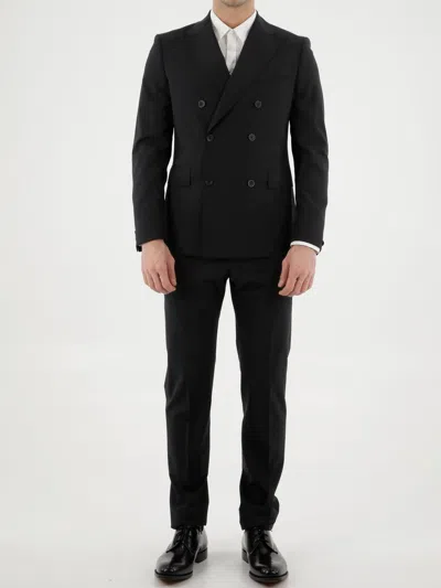 Tonello Wool Two-piece Suit In Black