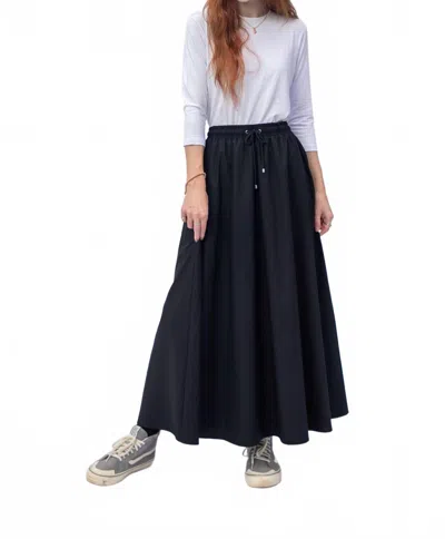 Tonet Cotton Drawstring Skirt In Black