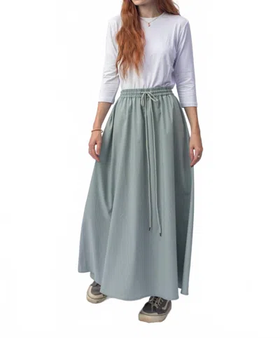 Tonet Cotton Drawstring Skirt In Mint In Gray