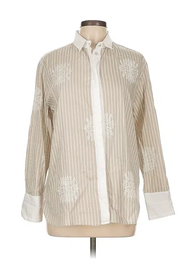 Pre-owned Tonet Long Sleeve Button Down Shirt In White