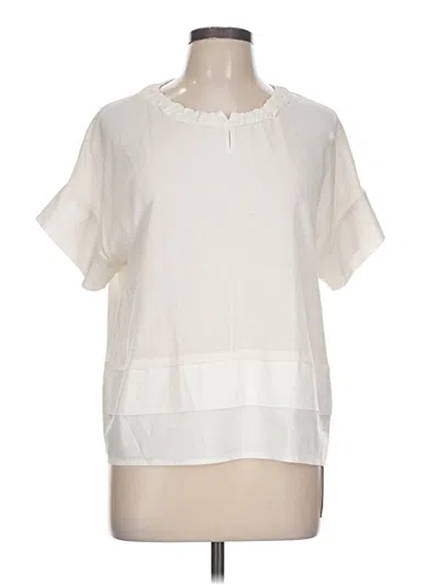 Pre-owned Tonet Short Sleeve Blouse In Ivory