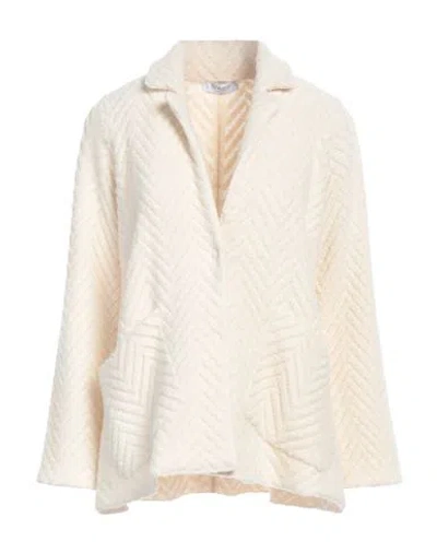 Tonet Woman Blazer Cream Size 4 Merino Wool, Polyamide In Neutral