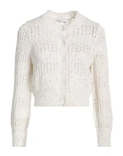 Tonet Woman Cardigan Ivory Size 4 Cotton, Linen, Polyester, Nylon In Neutral
