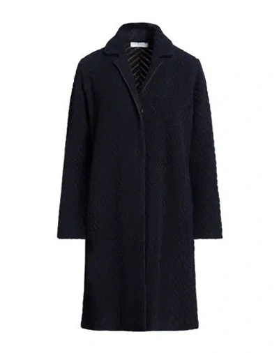Tonet Woman Coat Navy Blue Size 8 Merino Wool, Polyamide