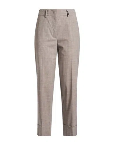 Tonet Woman Pants Taupe Size 8 Virgin Wool, Elastane In Gray