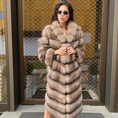 Pre-owned Tongbo Natural Fox Fur Coat Thick Warm Winter New2021 Female Overcoat Women Long Jacket In As Picture
