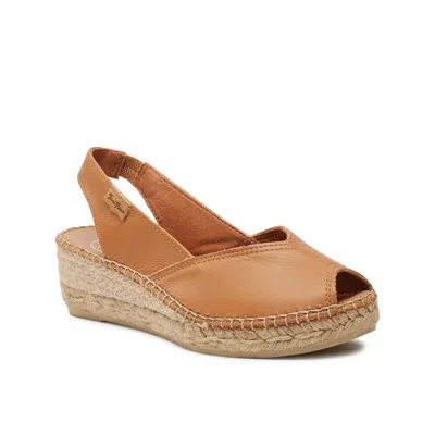 Toni Pons Bernia-p Sandal Womens Tan Leather Wedge Espadrilles Zogg2832 In Brown