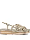 Toni Pons Braided Platform Sandals In Gold