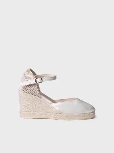 Toni Pons Bridal Wedge Espadrilles In Satin - Audrey In Brown
