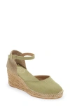 Toni Pons 'caldes' Linen Wedge Sandal In Oliva/olive