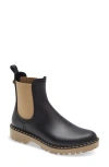 Toni Pons Cavour Chelsea Boot In Black/beige Rubber