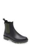 Toni Pons Cavour Chelsea Boot In Black/khaki Rubber