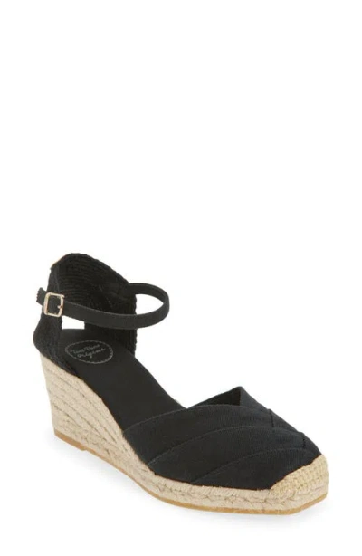 Toni Pons Clara Ankle Strap Espadrille Wedge In Black