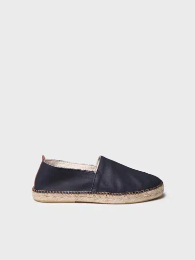 Toni Pons Closed Men's Espadrille In Leather With Jute Sole In Blue