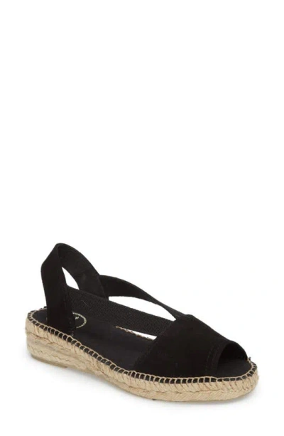 Toni Pons Ella Espadrille Sandal In Black Suede