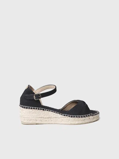 Toni Pons Espadrilles With Lace-up Wedge - Bilma-l In Black