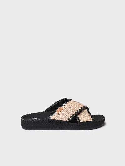Toni Pons Flat Women's Espadrille In Braided Fabric With Crossed Straps - Berta-ip In Black