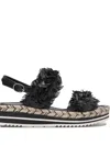 Toni Pons Fringed Platform Sandals In Black