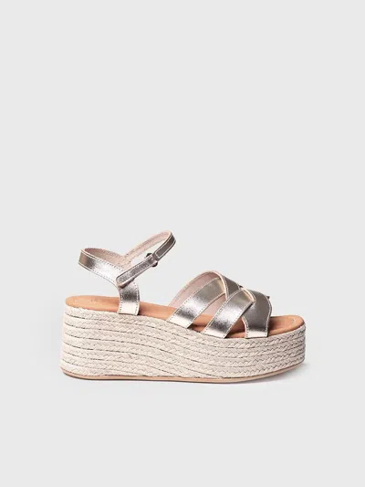 Toni Pons Gold Platform Sandal For Women - Cristina