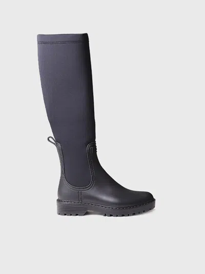 Toni Pons High Women's Rain Boot In Rubber And Lycra - Cardiff In Blue