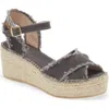 Toni Pons Irina Ankle Strap Wedge Sandal In Black Fabric