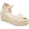 Toni Pons Irina Ankle Strap Wedge Sandal In Ecru Fabric