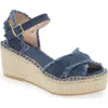 Toni Pons Irina Ankle Strap Wedge Sandal In Mari Navy Fabric