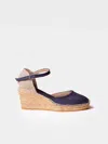 Toni Pons Jute Wedge Espadrilles With Buckle In Blue