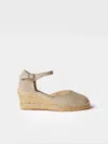 Toni Pons Jute Wedge Espadrilles With Buckle In Gray
