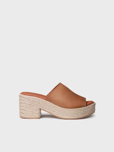 Toni Pons Leather Espadrilles With Wide Heel - Andrea In Brown