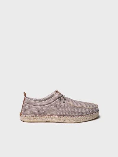 Toni Pons Men's Espadrille In Mesh-like Fabric With Laces - Oscar In Stone