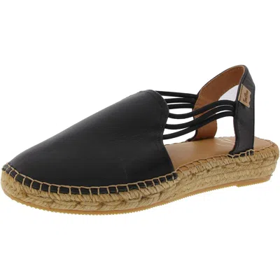 Toni Pons Noelia Womens Strappy Leather Espadrilles In Black