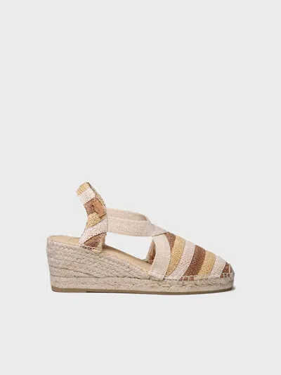Toni Pons Striped Wedge Espadrille With Elastic Bands | Terra-ab In Multi